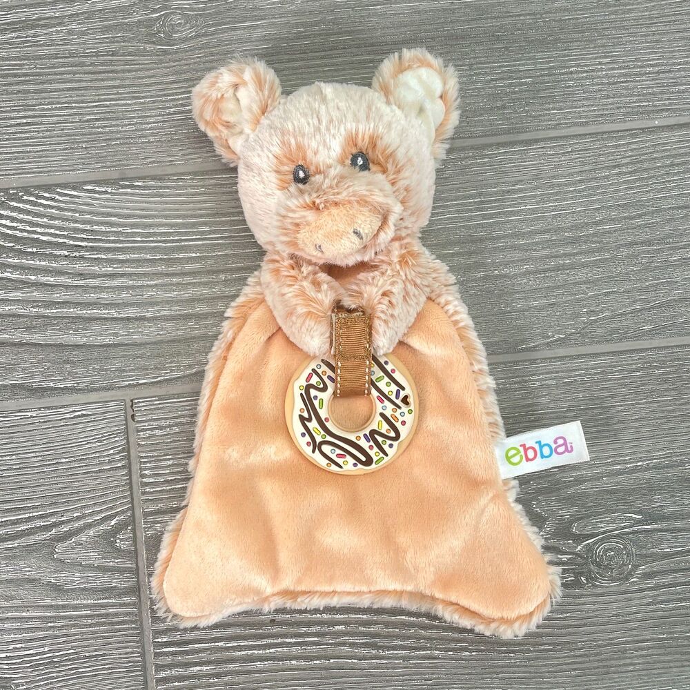 Aurora World Ebba Peppy Pig Teether 10" Plush Cuddler Security Blanket Lovey